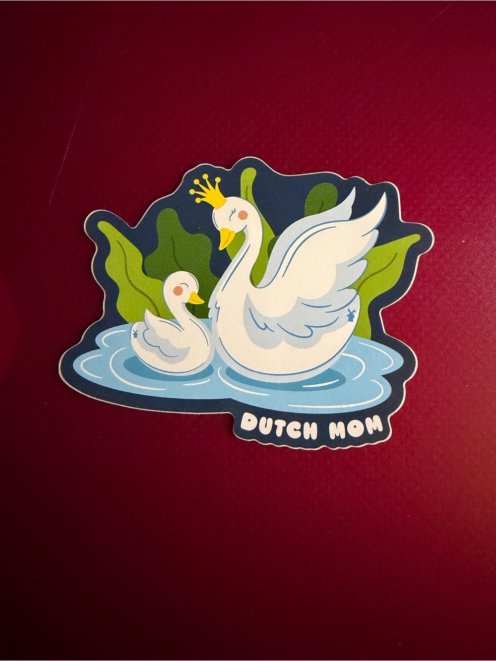 Dutch Bros Swan Sticker - White, Blue & Green